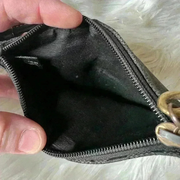 EUC Coach Signature Canvas Logo Zip Closure Wristlet - Black, Leather Corners - Picture 9 of 11